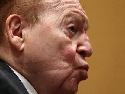 Sheldon Adelson, presidente de Las Vegas Sands, en febrero en Tokio.