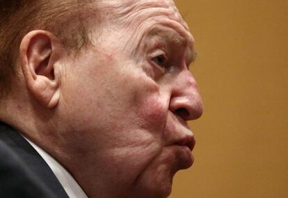 Sheldon Adelson, presidente de Las Vegas Sands, en febrero en Tokio.