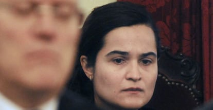 Triana Martínez at the trial over the murder of León politician Isabel Carrasco.