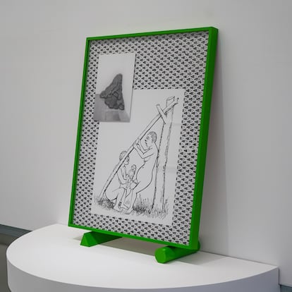 'La ley de los senos' (2024), de Ira Lombardía, en la exposición 'Lecciones de geometría' de la Galería Alarcón Criado de Sevilla.