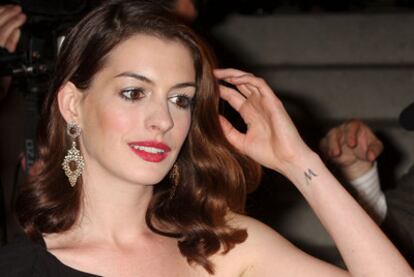 La actriz Anne Hathaway, en Nueva York.