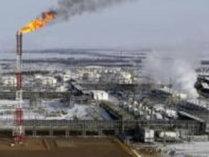 Campo de petróleo Vankorskoye, de Rosneft, al norte de Krasnoyarsk, Siberia (Rusia).