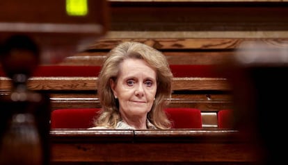 La exconsejera de Cultura, Mariàngela Vilallonga, en el Parlament.