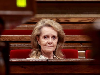 La exconsejera de Cultura, Mariàngela Vilallonga, en el Parlament.