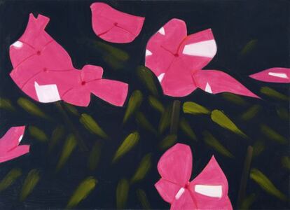 La obra 'White Impatiens 1', 2012, ´´oleo sobre lino, de Alex Katz.