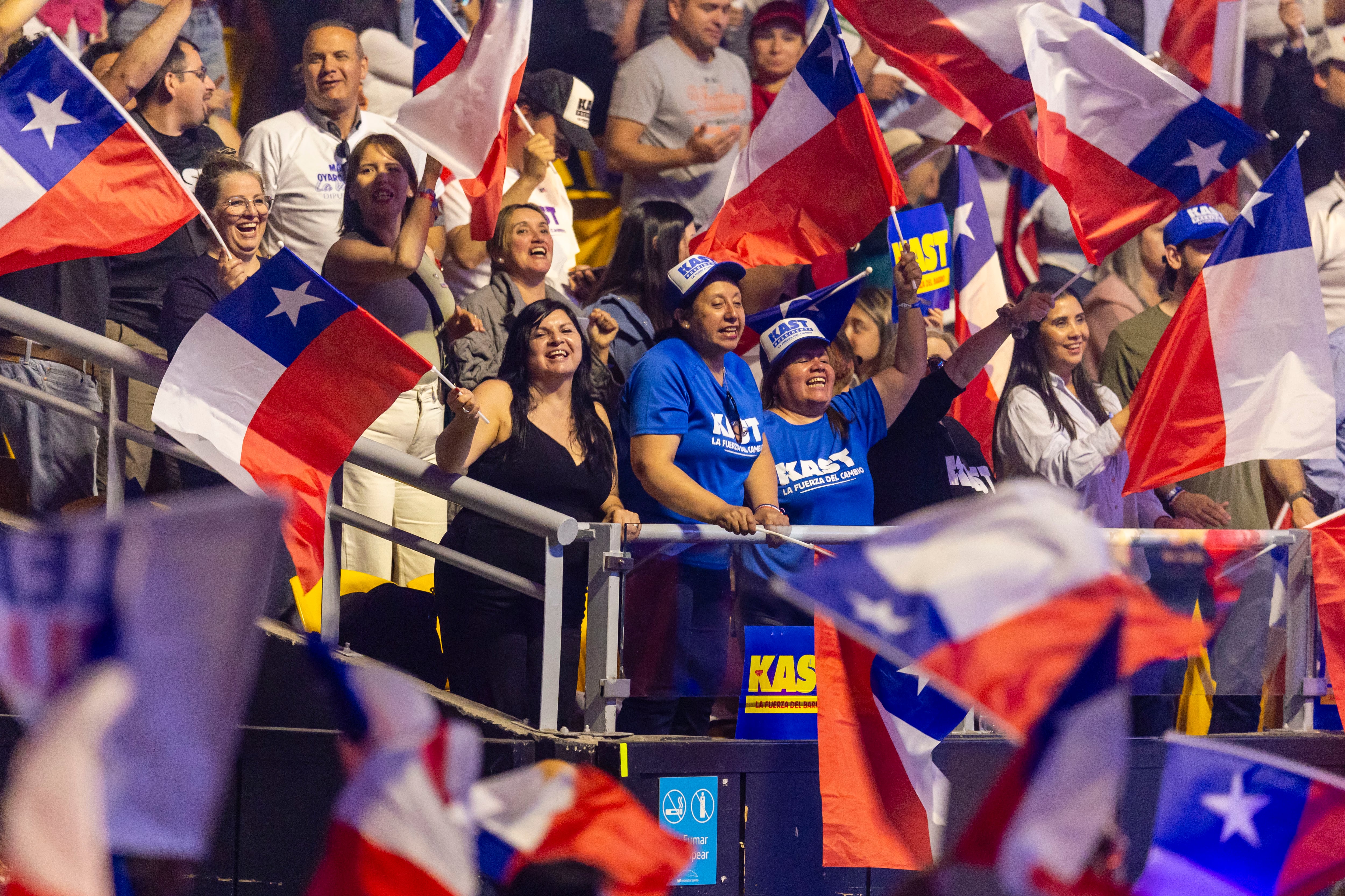 Cierre de campaña de José Antonio Kast, en Santiago, el 11 de noviembre.