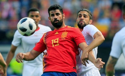 Diego Costa durante el amistoso.