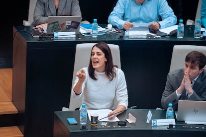 La portavoz de Más Madrid, Rita Maestre, durante el pleno de este martes del Ayuntamiento de Madrid.