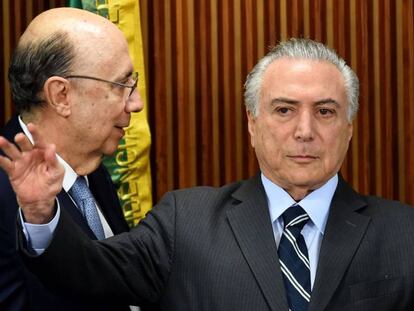 Meirelles e Temer em Bras&iacute;lia.