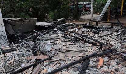 Terreiro de Candombl&eacute; incendiado.