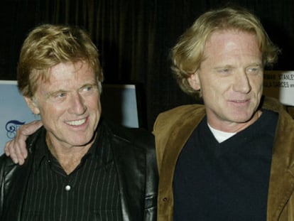 El actor Robert Redford y su hijo James Redford.