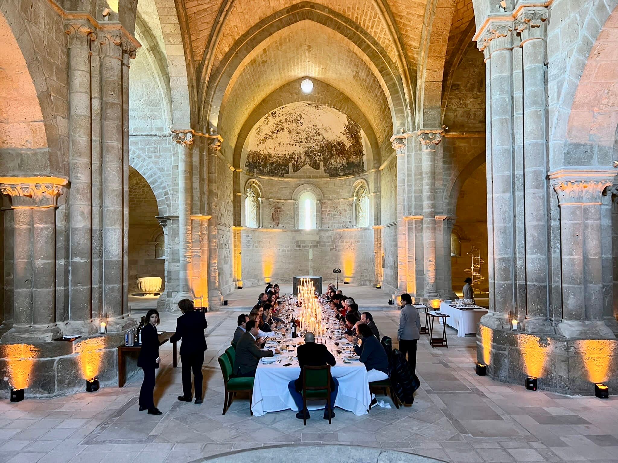 El ambiente de la comida en Abadía Retuerta (Valladolid).