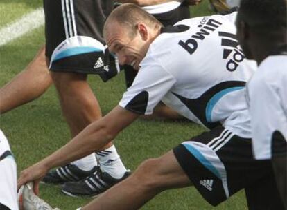 Robben durante un entrenamiento con el Real Madrid