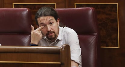 Pablo Iglesias en el Congreso el pasado 30 de mayo.