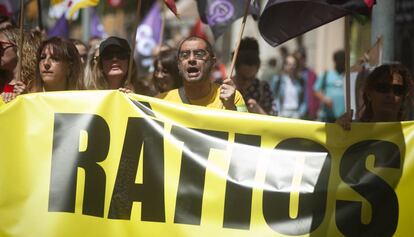 Manifestación de profesores en Barcelona la semana pasada