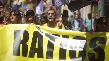 Manifestació de professors a Barcelona la setmana passada.