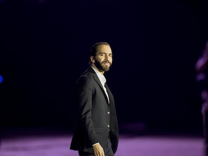 El presidente Nayib Bukele durante un evento en El Salvador.