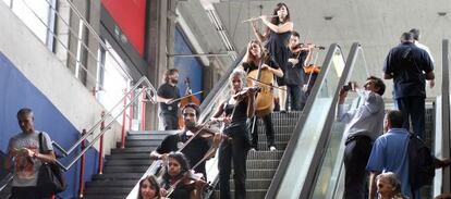 La Joven Orquesta de la Comunidad, durante la presentación de la nueva temporada.