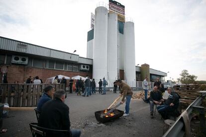 Trabajadores de Panrico en huelga.