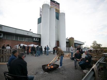 Trabajadores de Panrico en huelga.