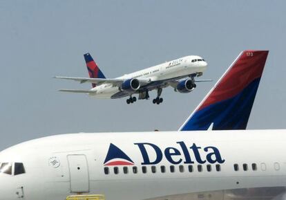 Aviones de la flota de Delta Airlines.