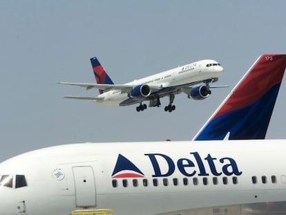 Aviones de la flota de Delta Airlines.