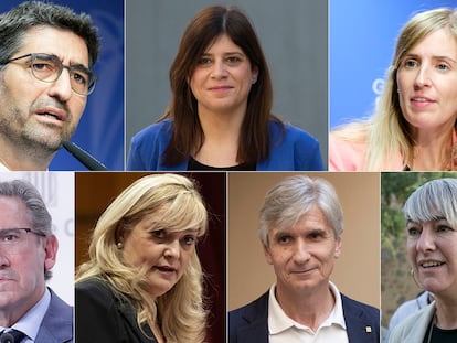 De izquierda a derecha y de arriba a abajo: Jordi Puigneró, Gemma Geis, Victòria Alsina, Jaume Giró, Violant Cervera, Josep Maria Argimon y Lourdes Ciuró.