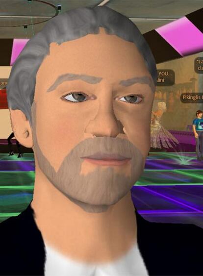 Con su nombre completo (GasparLlamazares) y una apariencia relativamente similar a la que tiene en la vida real, el avatar del político de Izquierda Unida se pasea por Second Life.