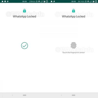 Uso de huellas WhatsApp