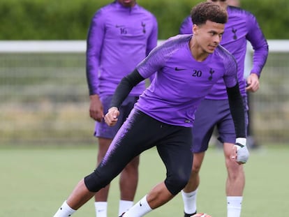 Delle Ali, durante el último entrenamiento del Tottenham.