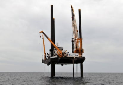 Plataforma a partir da qual a cratera Chicxulub foi perfurada.