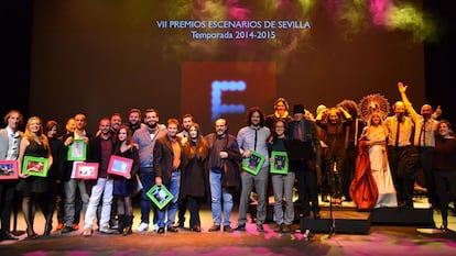 Los premiados en la s&eacute;ptima edici&oacute;n de los Premios Escenarios de Sevilla.