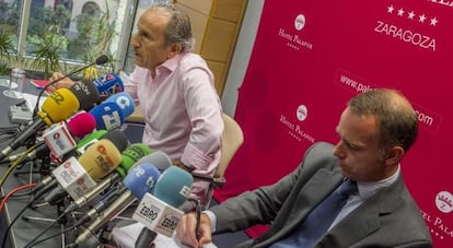 Jos&eacute; Antonio Mart&iacute;n Pet&oacute;n y Cristian Lapetra en la presentaci&oacute;n de Zaragoza 2032.  