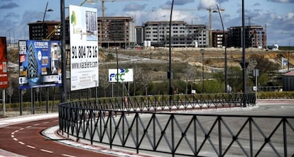 Vista de Nuevo Tres Cantos, un barrio con unas 4.000 viviendas, entre libres y protegidas, acabadas o en construcción.