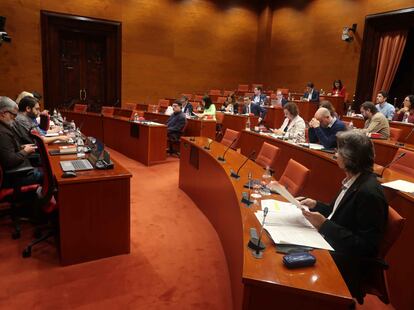 Un momento de la reunión de la Junta de portavoces del Parlament. / Parlament