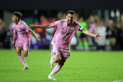 Lionel Messi celebra gol con el Inter Miami