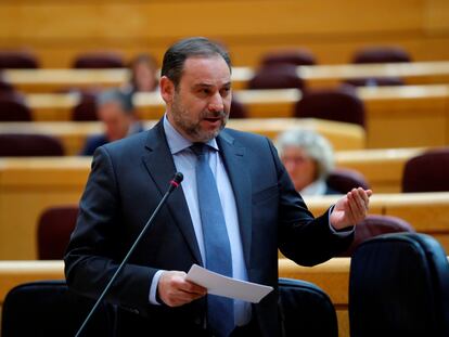 José Luis Ábalos durante la sesión de control en el Senado el pasado mayo