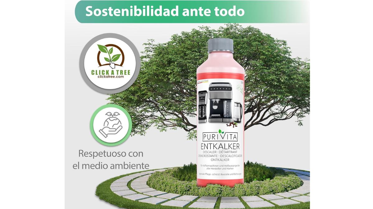 Este producto descalcificador tiene una fórmula respetuosa con el medio ambiente.