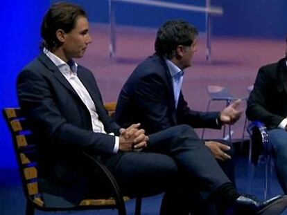 Rafael Nadal y Toni Nadal, en el Encuentro Telefónica 2015, celebrado por la operadora esta semana.