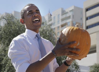 El candidato demócrata, Barack Obama, hace campaña hoy en Sarasota, Estado de Florida