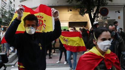 Protesta el jueves pasado en Núñez de Balboa contra el Gobierno de España / JAIME VILLANUEVA