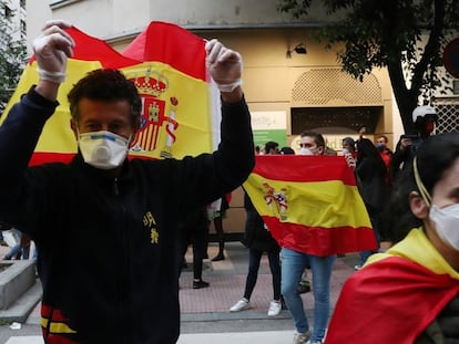 Protesta el jueves pasado en Núñez de Balboa contra el Gobierno de España / JAIME VILLANUEVA