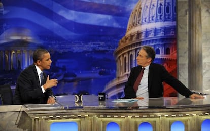 Jon Stewart entrevista a Barack Obama en 2010.