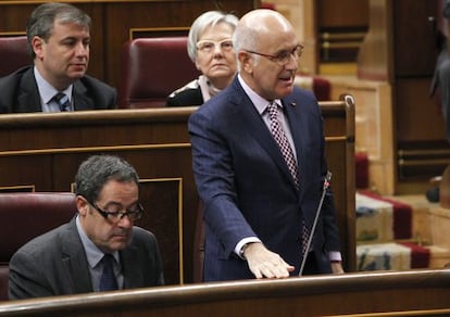 El portavoz parlamentario de CiU, Josep Antoni Duran Lleida, durante su intervención en el pleno del Congreso.