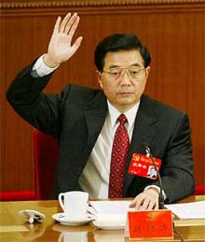 Hu Jintao, durante la clausura del congreso del PCCh.