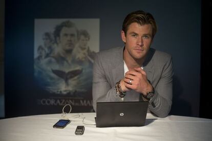 Chris Hemsworth durante la entrevista con los lectores de EL PAÍS