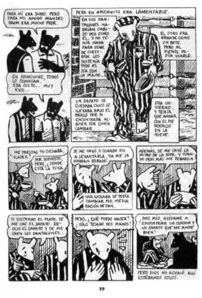 Una página de 'Maus'. de Art Spiegelman.