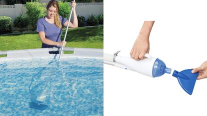 Es un producto de limpieza de piscinas que incorpora una manguera de seis metros de longitud.