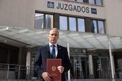 El decano del ICAM, Eugenio Ribón, en los juzgados madrileños de Plaza de Castilla, este miércoles.