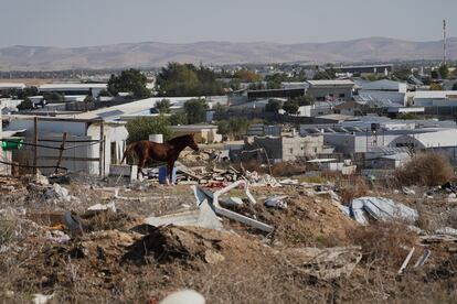 View of Ziadna, a Bedouin village not recognized by Israel, where Aisha and Bilal live.